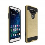 Wholesale LG V20 Iron Shield Hybrid Case (Champagne Gold)